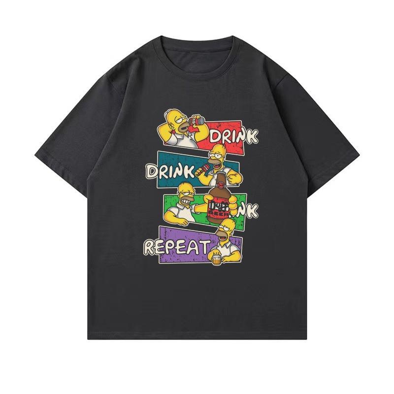 

2025 The Simpsons Unisex s Street T-shirt Sweatshirt with The best gift Homer Print Pattern New Trendy 100% cotton printed T-shirt S