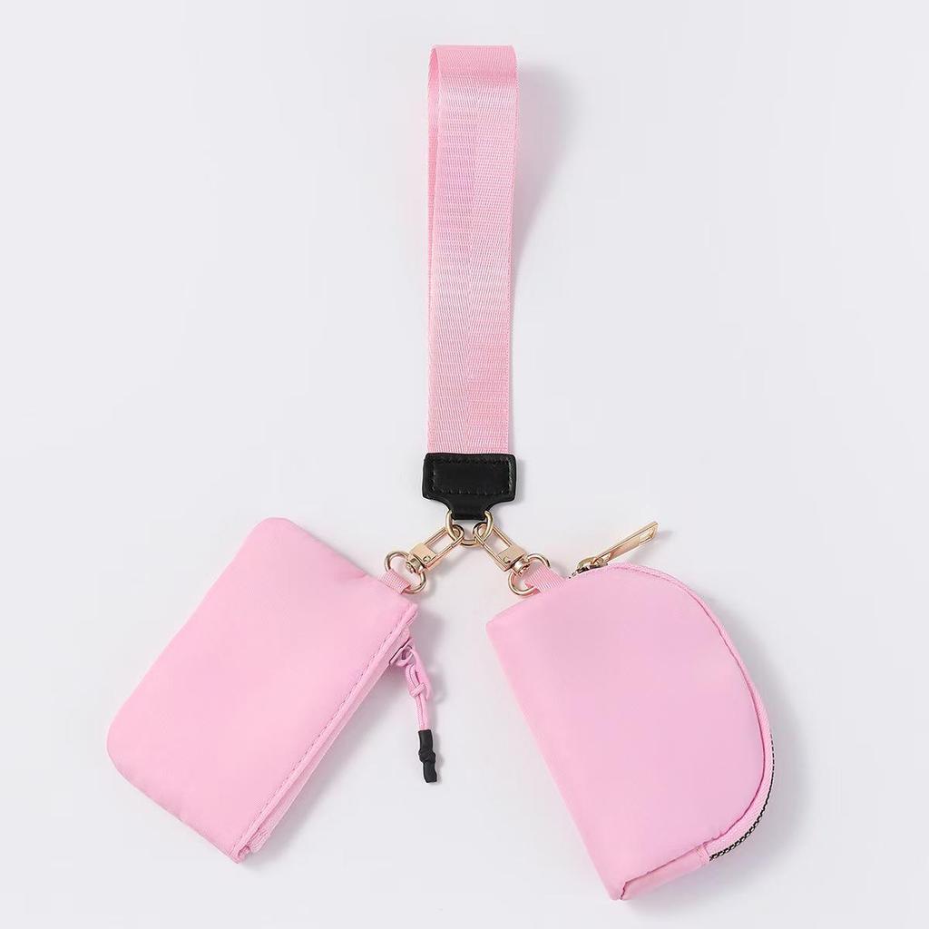 LULU-Style Waterproof Mini Wristlet & Coin Purse with Key Storage and Red Envelope Pocket