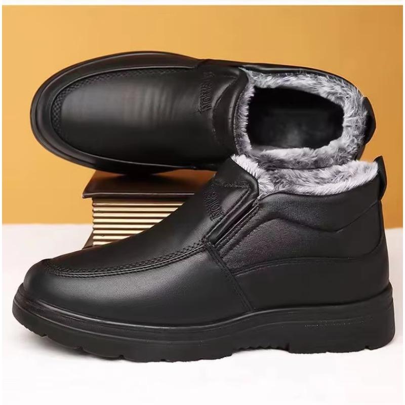 Winter Cotton Shoes with Added Fleece Thickened Insulation for Men's Winter Wear Cotton Shoes for Windproof Men's Boots