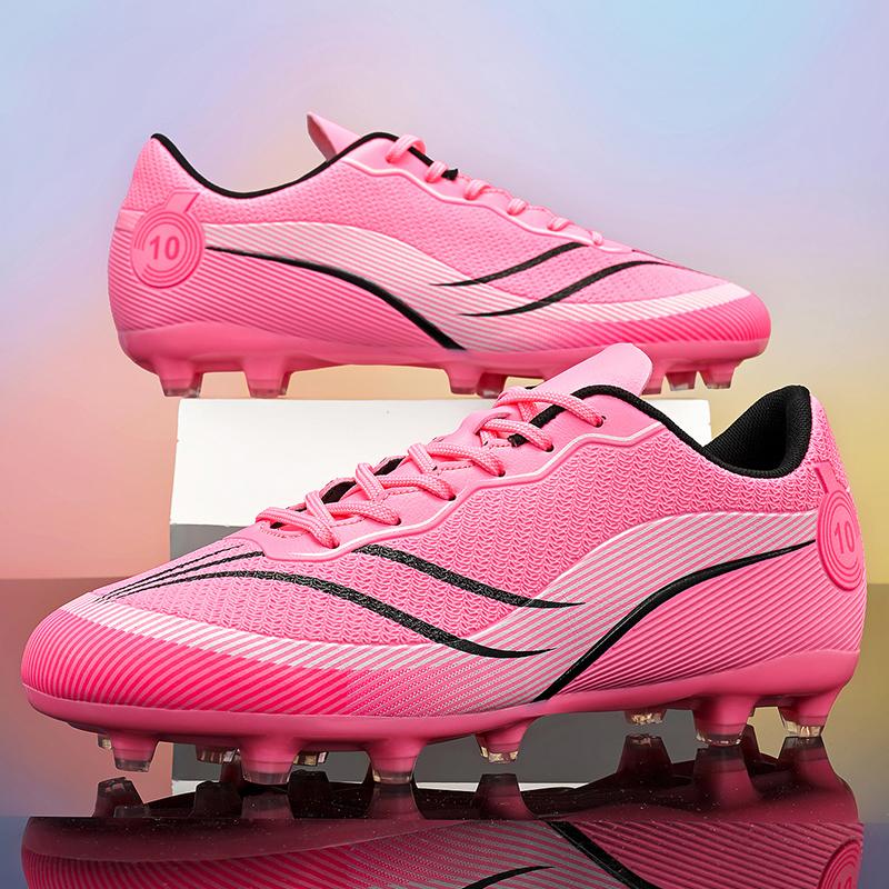 Men's Soccer Shoes TF/FG Non-Slip Turf Soccer Cleats Train Shoes Breathable Simple Design Sneakers Casual Lace Up Football Boots