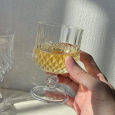Wineglasses Goblet Transparent Glass for Home Restaurant Bar Juice Mugs Diamond High Foot Cup Drink Cups Drinkware Water Cups