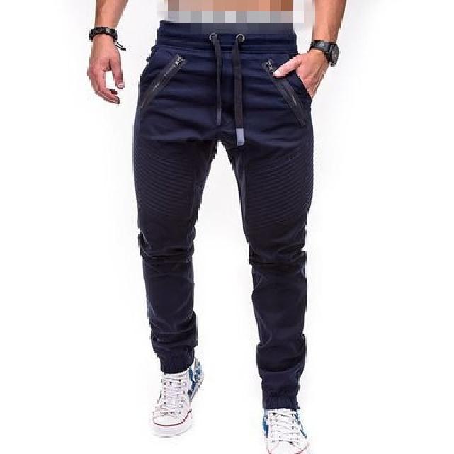 New Men'S Casual And Fashionable Drawstring Elastic Sports Overalls With Double Zippers And Open Crotch Pants