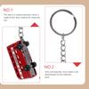 HOLIDYOYO Set of 4 Bus Model Keychains, Alloy London Telephone Booth and Double-Decker Bus Bag Charms, Unisex Keychain Pendants, 4.17" x 0.91" x 0.51"