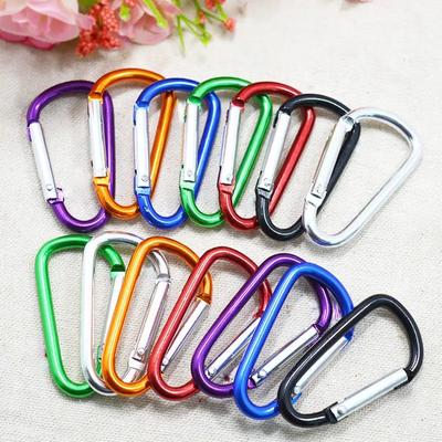 10pcs D Shape Color Carabiners Aluminum Alloy Carabiner Spring Hook Outdoor Backpack Camping Hooks Keychain Climbing Tools