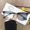 Retro Y2K Square Pochromic Eyeglasses Copper Alloy Frame Business Fashion Glasses for Men and Women