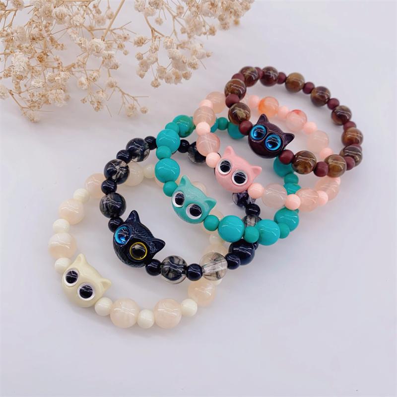 Cat Animal Beaded Bracelet for Women Men Couple Lovely Jewelry Friendship Lover Party Wedding Valentine's Day Gift