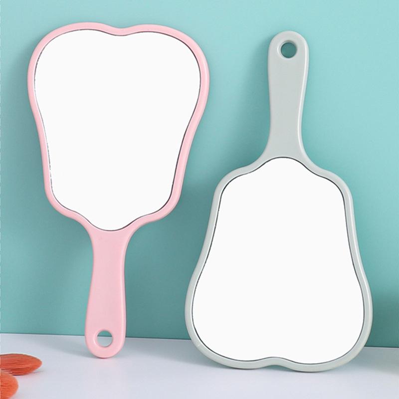 Mini Fan-Shaped Handheld Makeup Mirror Fan Shape Makeup Vanity Mirror With Handle Hand Mirror Spa Salon Compact Mirrors