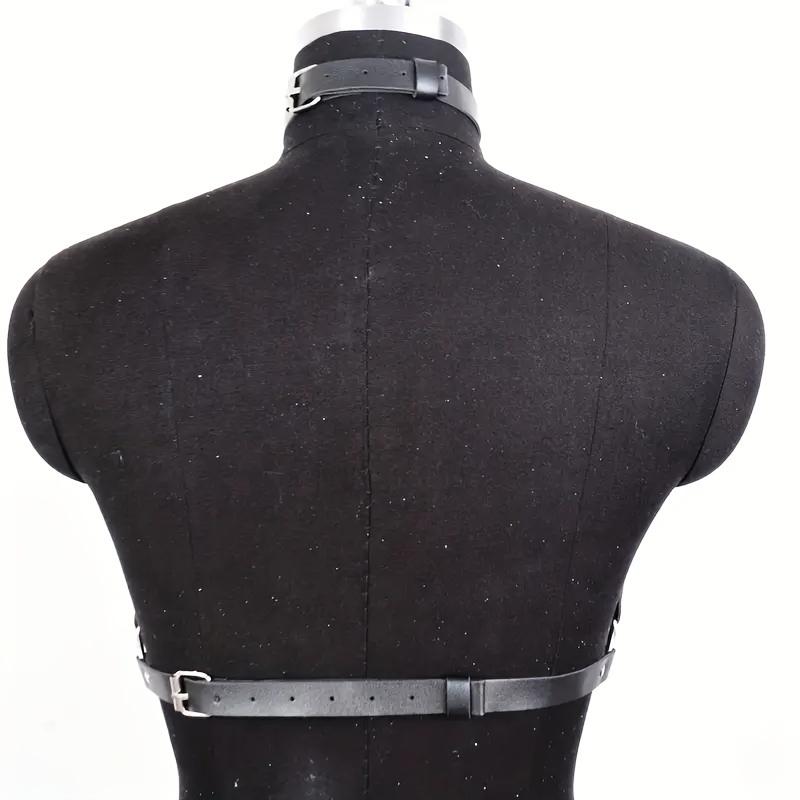 Verstellbarer Brustgurt aus hohlem PU-Leder für Strand, Party, BDSM-Vorspielspaß zu zweit – Cosplay und intimes Sexspielzeug für Erwachsene