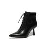 Fashion NEW Fall Shoes Women Pointed Toe High Heel Shoes Split Leather Shoes Thin Heel Ankle Boots Women Sexy Mature Zipper Modern Boots