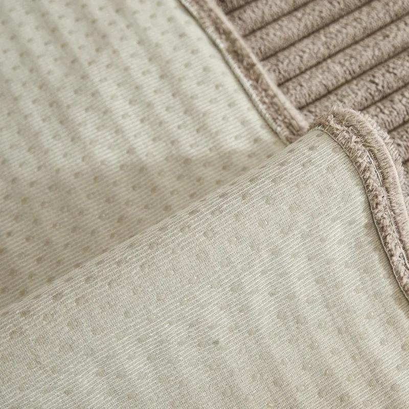 New Thick Stripes Plush Couch Cover High Quality Non-Slip Sofa Cushion Towel Solid Color Sofa Covers Home Living Room Decoration