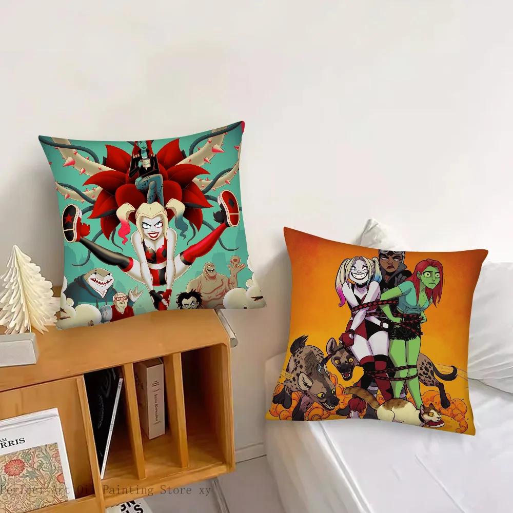 BEAST KINGDOM Harley Tv Quinn Pillow Case Square Pillow Bedroom Sofa Leisure ComfortCushionCar Living Room Home Decoration 40X40