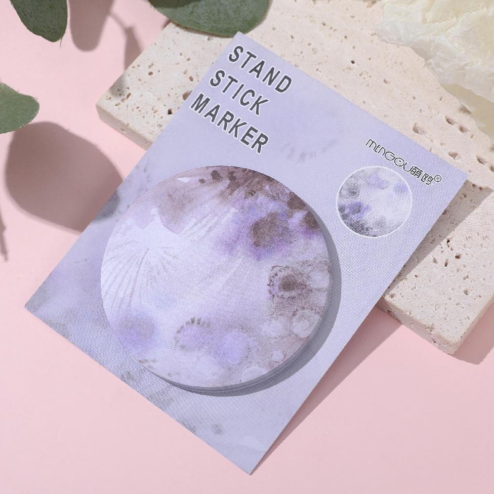 1 Piece Adhesive Cute Round Planet Notes Notepad Memo Pad Office School Supplies Stationery