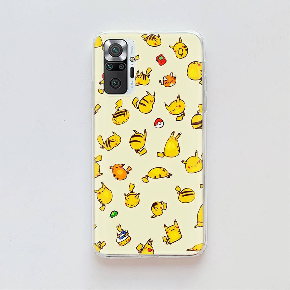 Transparent Case for Samsung A04 A14 A23 A34 A54 M23 M33 M52 M53 Realme Narzo 50 50I 50a Prime C35 C55 C30S 10 9 Pro K-90 Lovely Pikachu