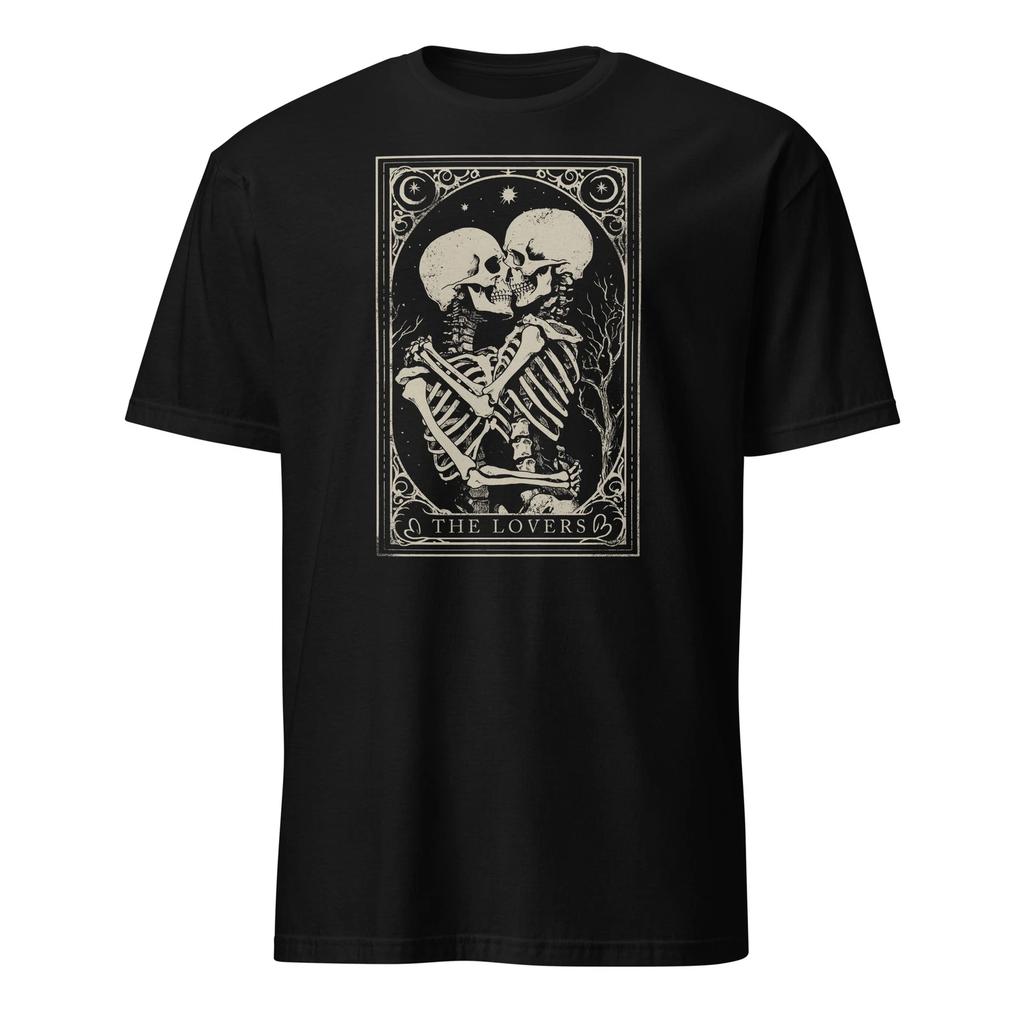 Liebende Tarotkarten T-Shirt Memento Mori Gothic Okkult Satanisches T-Shirt Größe S-3XL