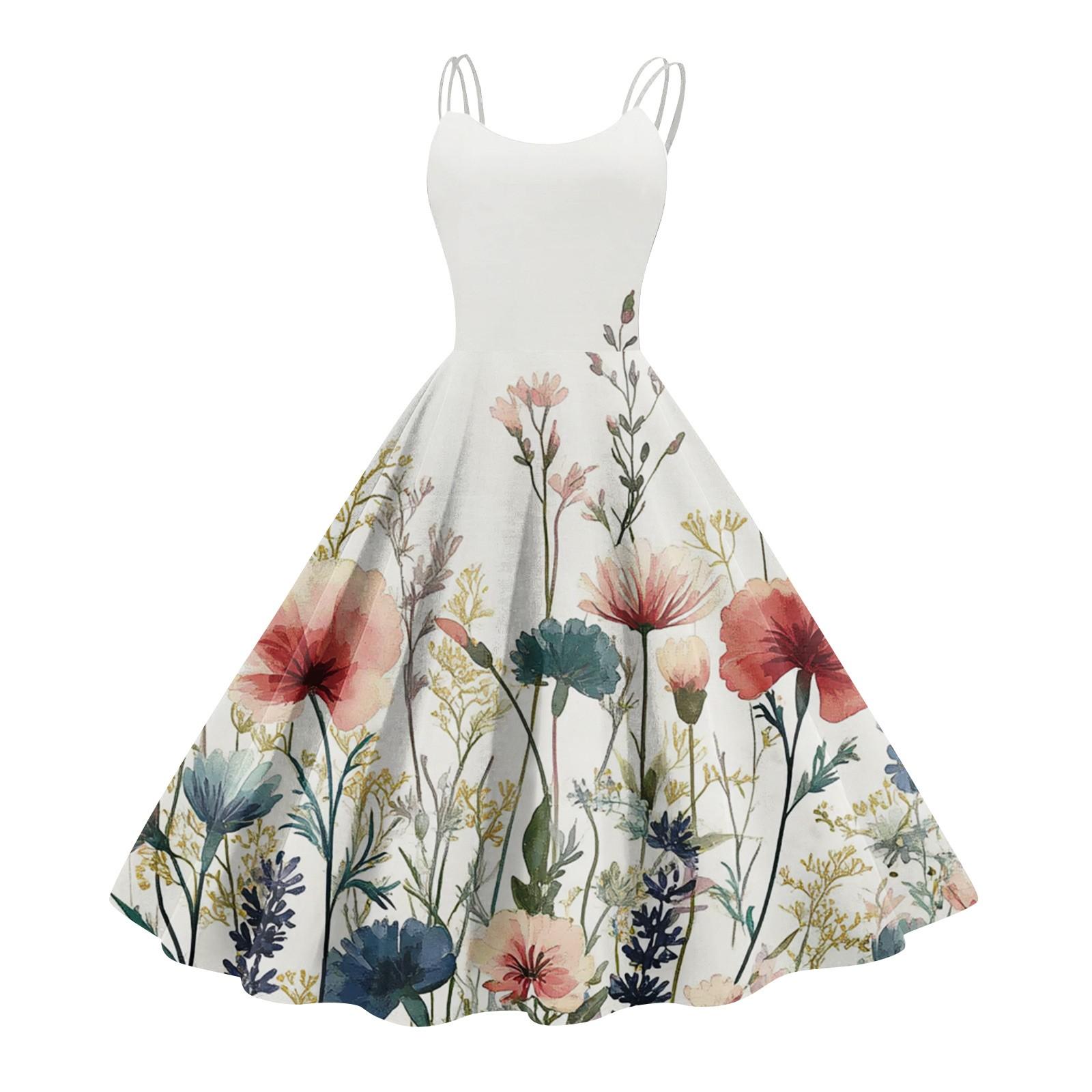 Женское повседневное модное платье с цветочным принтом, сексуальное с открытыми плечами, панк-ретро платье, ретро платье L