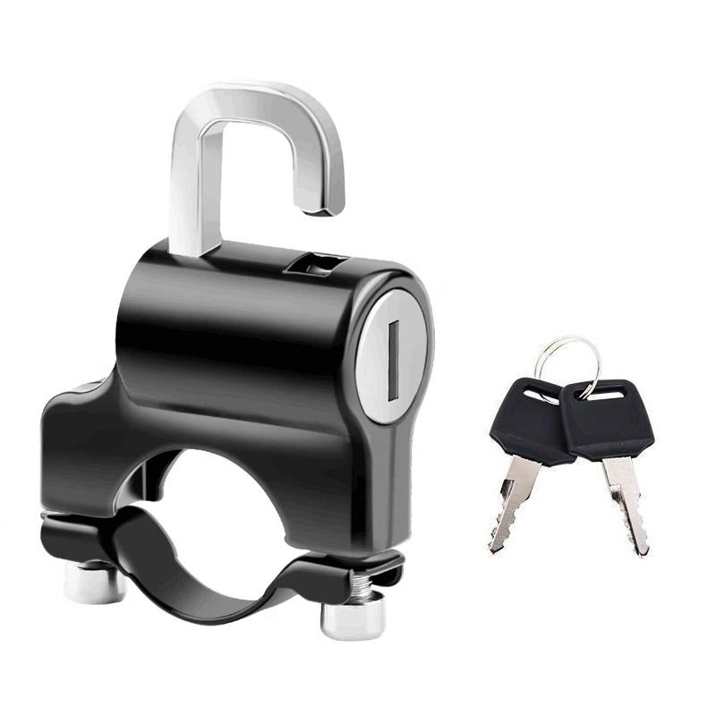 Zámek na motocyklovou přilbu Zámek proti krádeži pro motocykl Bezpečnostní přilbu na kolo Kovové zámky Držák na řídítka Univerzální skříňka na přilbu
