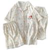 Simple Love Cartoon Cloud Cotton Pajamas Women'S Summer Loungewear Short-Sleeved Three-Piece Set