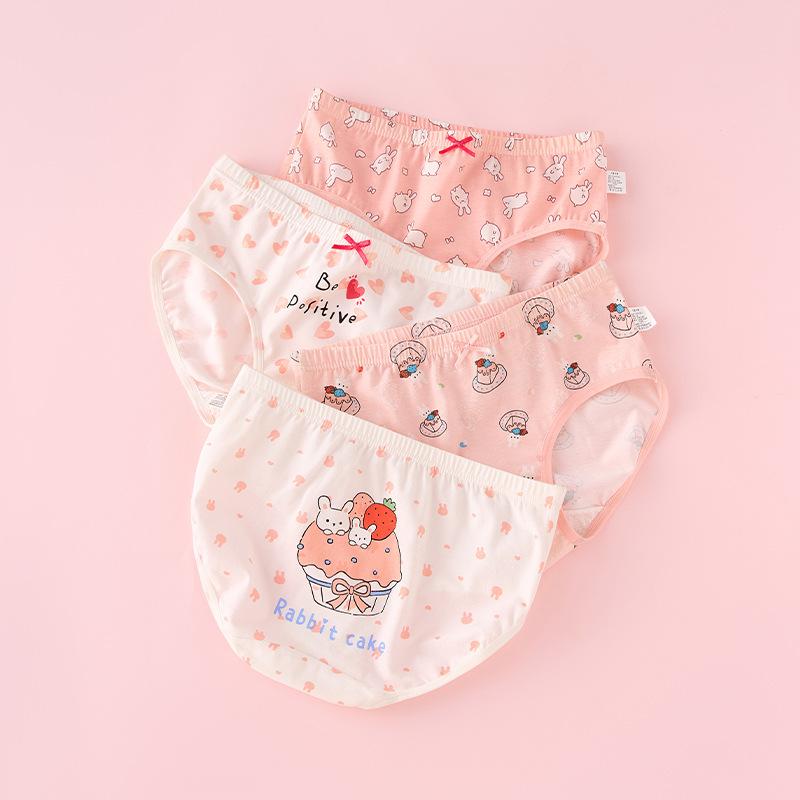 

4 шт. трусов для девочек, хлопковые детские трусики