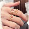 Mittelalterlicher Farbiger Schatz Rote Edelsteingruppe Mit Diamanten Eingelegt Zir*****Pen Ring Licht Luxus High-End Ring