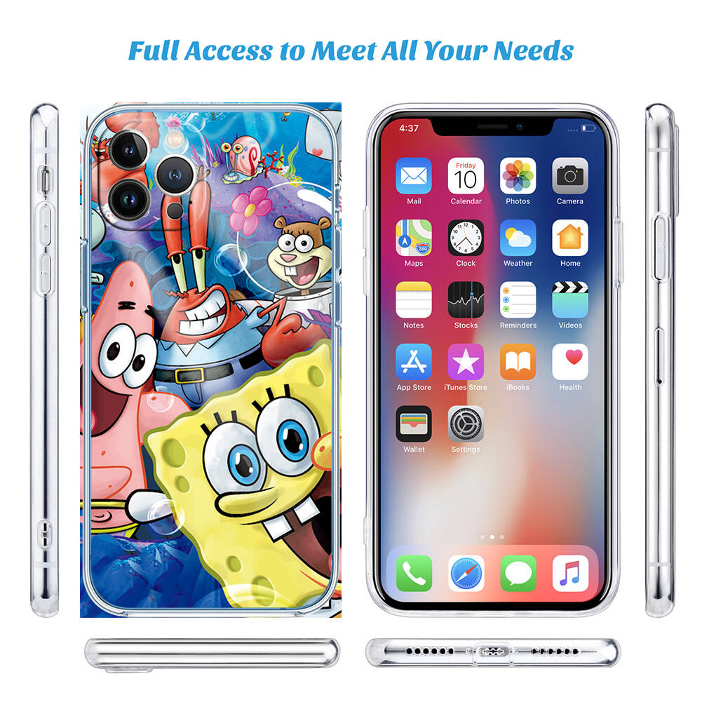 SpongeBob Case for Motorola G10 G20 G04 E30 E40 E22 E20 E13 E15 G22 G23 G05 G75 G35 G55 E22S E7 G6 G7 G8 G9 Plus Power Play