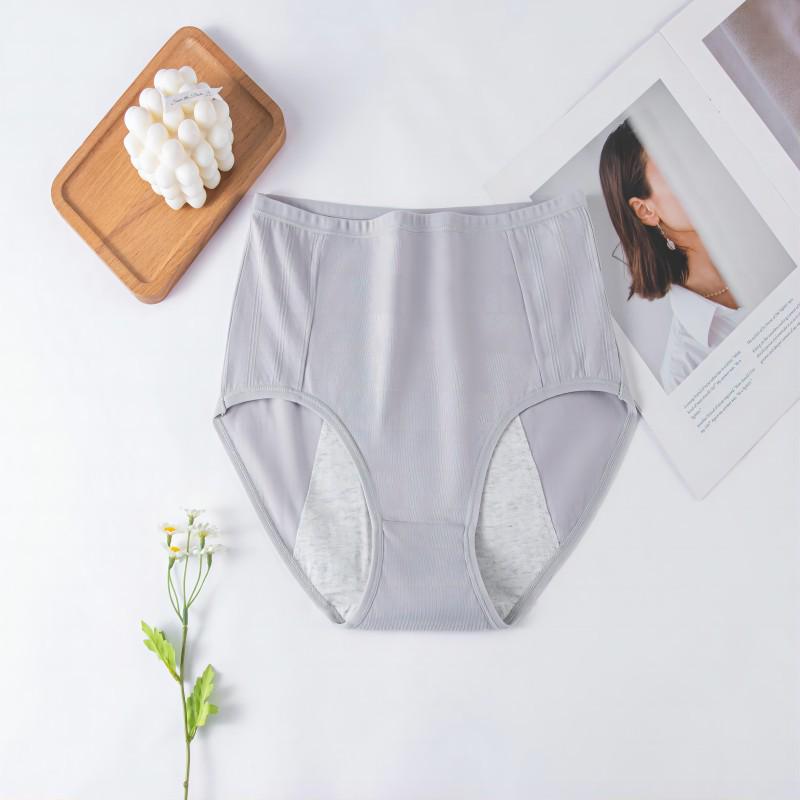 Damen Baumwoll-Menstruationsunterwäsche mit hohem Bund und antibakteriellen Eigenschaften - Bequem, atmungsaktiv, auslaufsicher, Übergrößen verfügbar