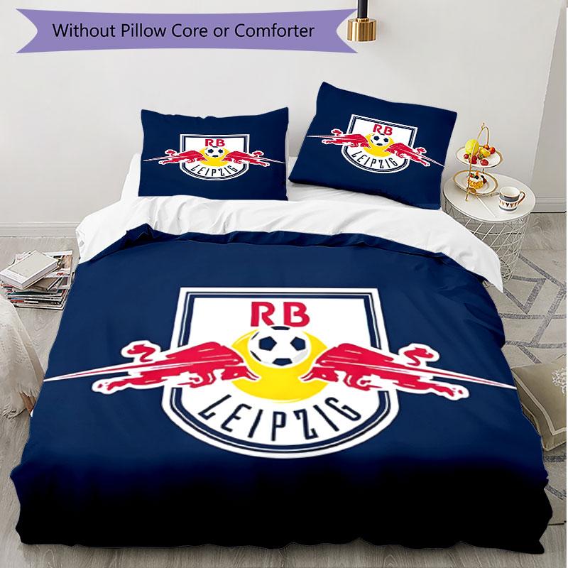 3-teiliges Bettbezug-Set (1 * Bettbezug + 2 * Kissenbezug, ohne Kern), RB Leipzig Aufdruck Weiches Ganzjahres-Bettwäscheset, Heimschlafzimmer-Dekoration Geschenk