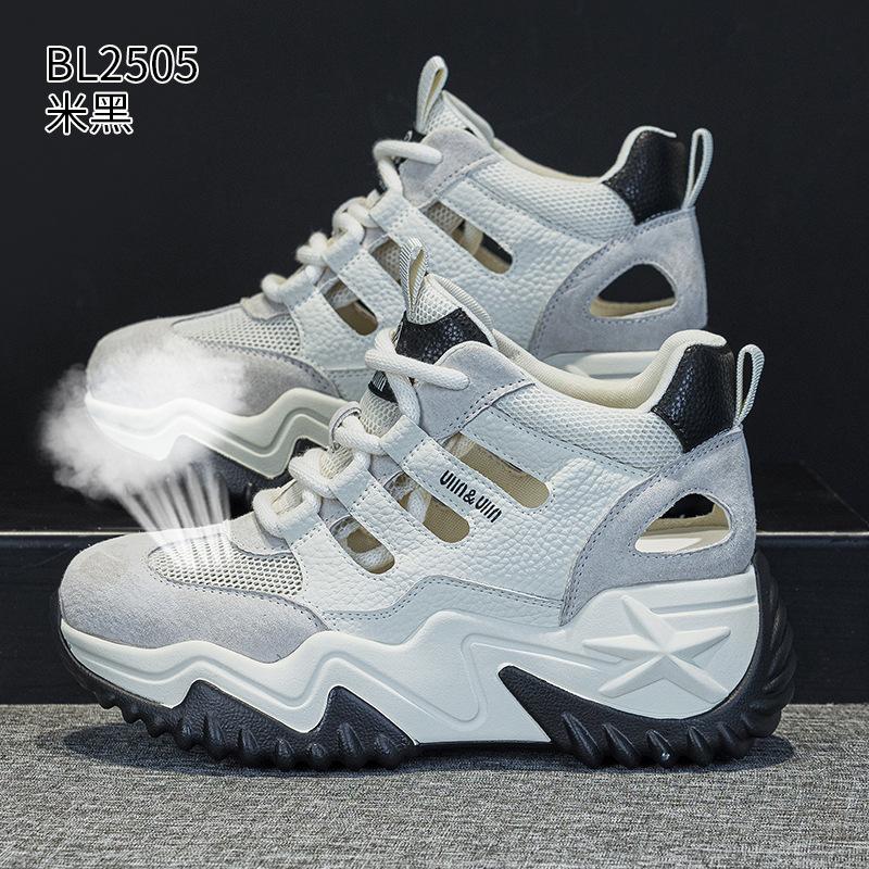 Thick-soled high-top dad shoes New summer hollow mesh breathable casual small casual sandals