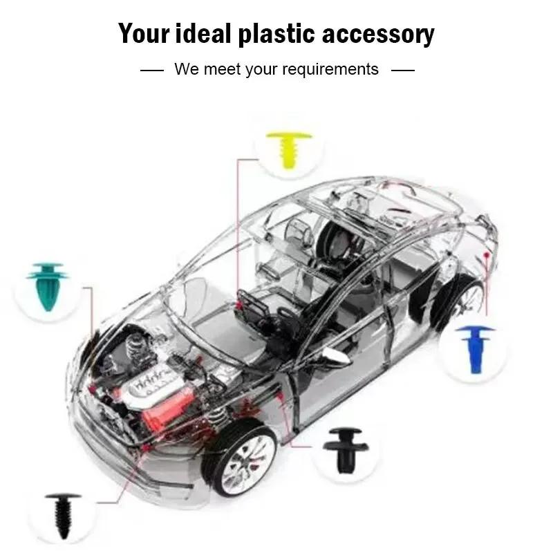 Automotive Hybrid Buckles (50/100pcs) - Universal Plastic Door Panel, Bumper & Interior Leaf Panel Fixing Clips for Car Repair