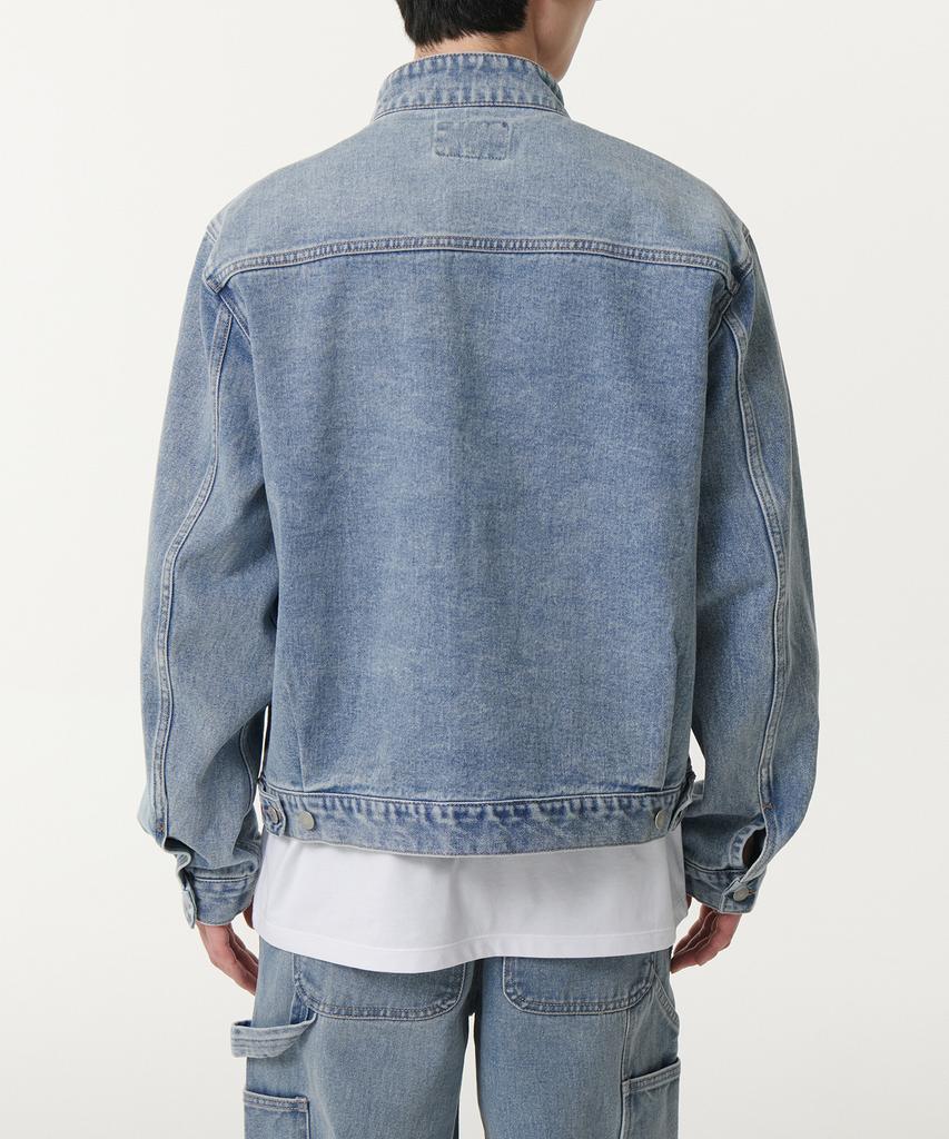 Musinsa Standard Relaxed Stand Collar Denim Trucker Jacket [Light Indigo]