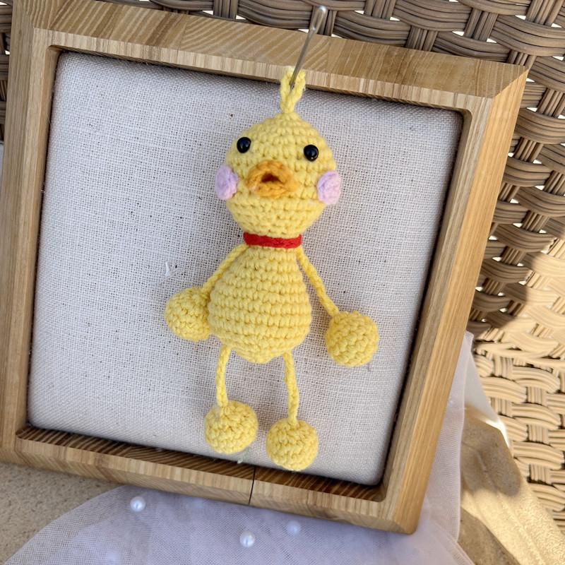 Cute Handmade Crochet Frog Hanging Pendant Home Decoration Knitting Rabbit Duck Doll Ornament Christams Party Gifts Room Decor
