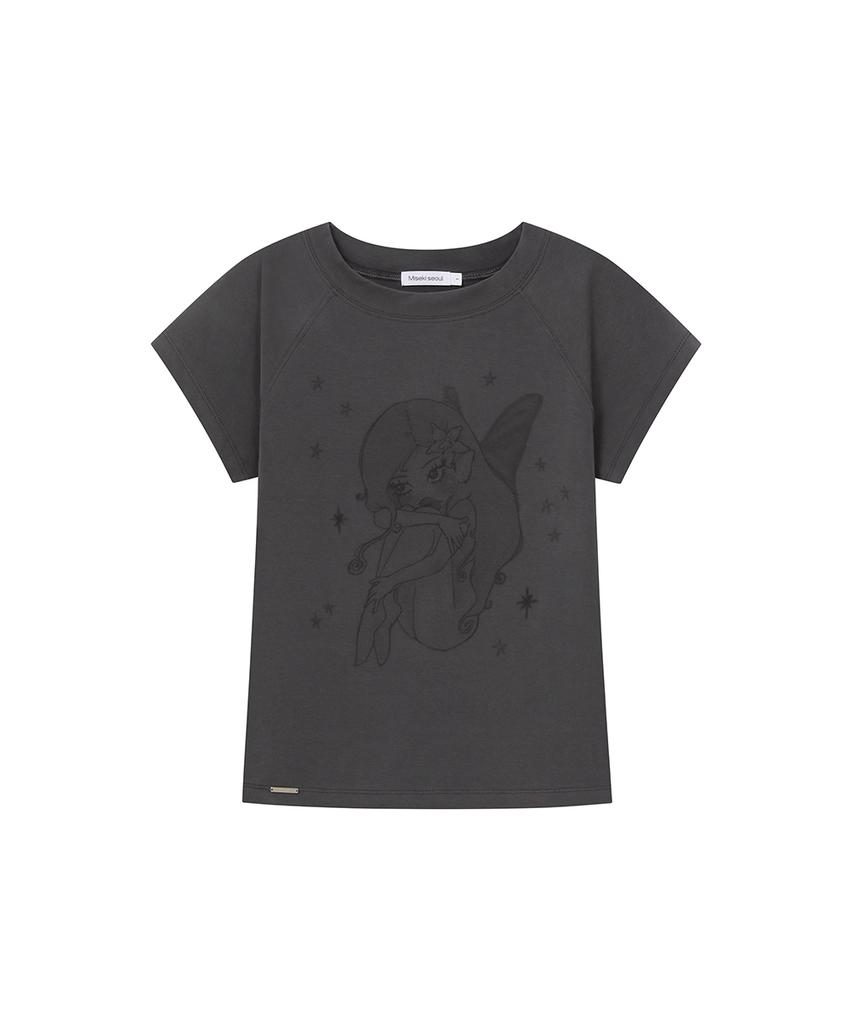 MISEKI SEOUL Hannah Fairy Raglan Short Sleeve Charcoal