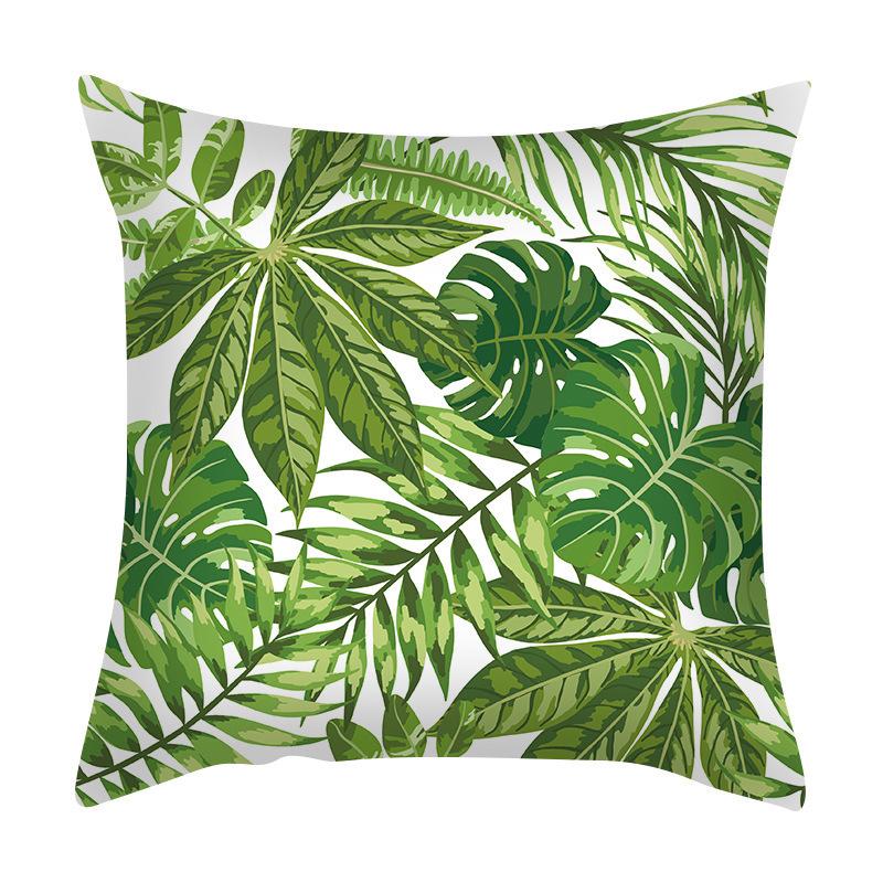Green Plant Sofa Cushion Cover - Stylish Home Fabric Decor