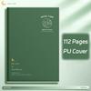 Ombre Green Thick Notebook - 112-Page Lay-Flat Design, Waterproof PU Cover & 80gsm Paper for School/Office, A5/B5 Size Options