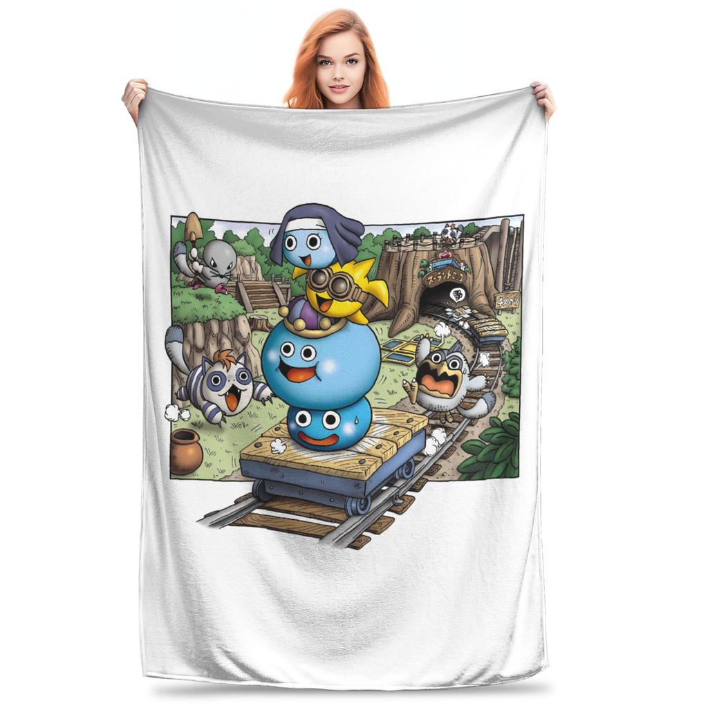 D-Dragon Quest Slime Pluche Deken Kinderen Flanellen Plaid Voor Huisdecoratie Warm Op Maat Gemaakte Kwaliteit Sprei Verjaardagscadeau