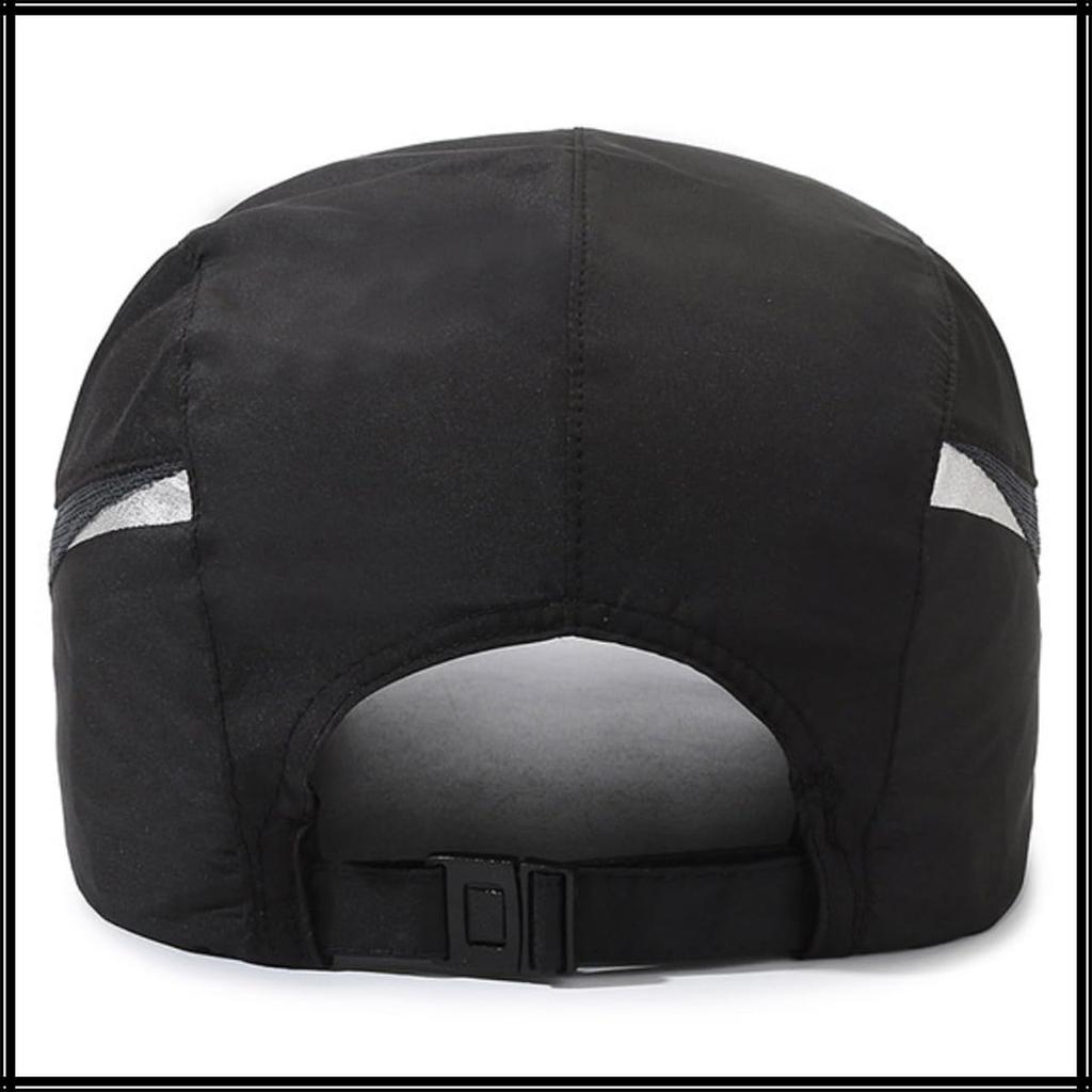 Cap Mesh Sports Hat Adjustable UV Protection Simple CZA086 [White Fang] Men's Women's (Black)