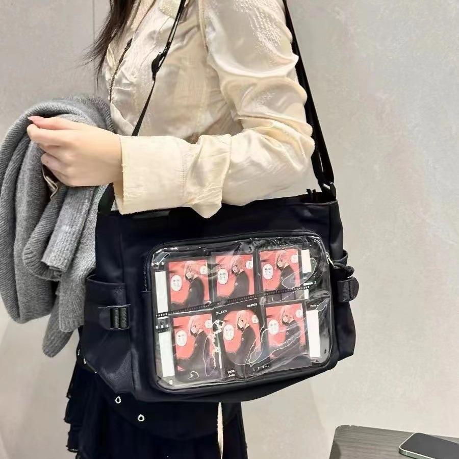 New Japanese Versatile Ita Bag: Large Capacity, Transparent Badge Shoulder Bag for Women