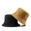 New Men Women Black Solid Bucket Hat Two Side Wear Unisex Simple Bob Caps Hip Hop Gorros Panama Cap Beach Fishing Boonie Sunhat