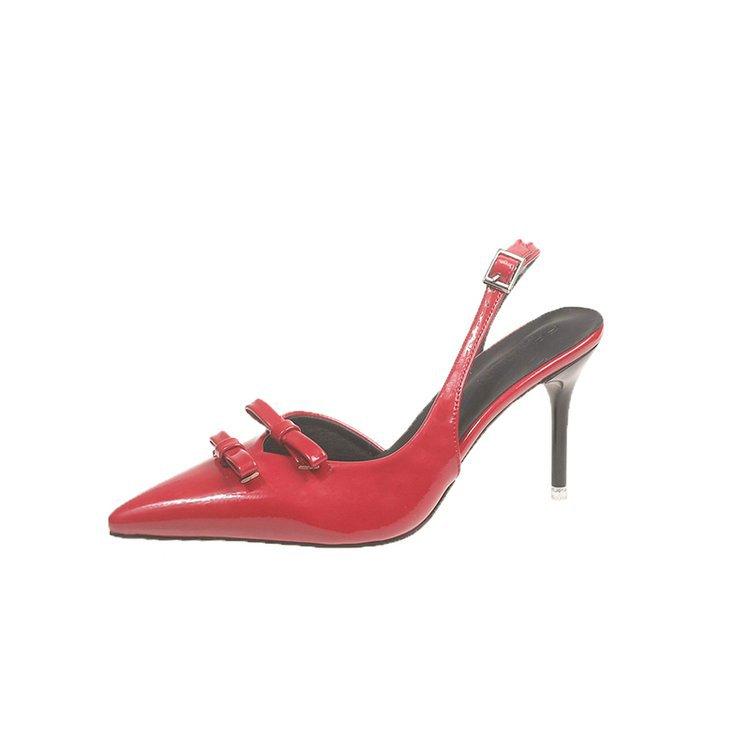 

[Youshilai] Shallow sandals bow sweet and elegant high heels 2025 summer commuter work shoes 35