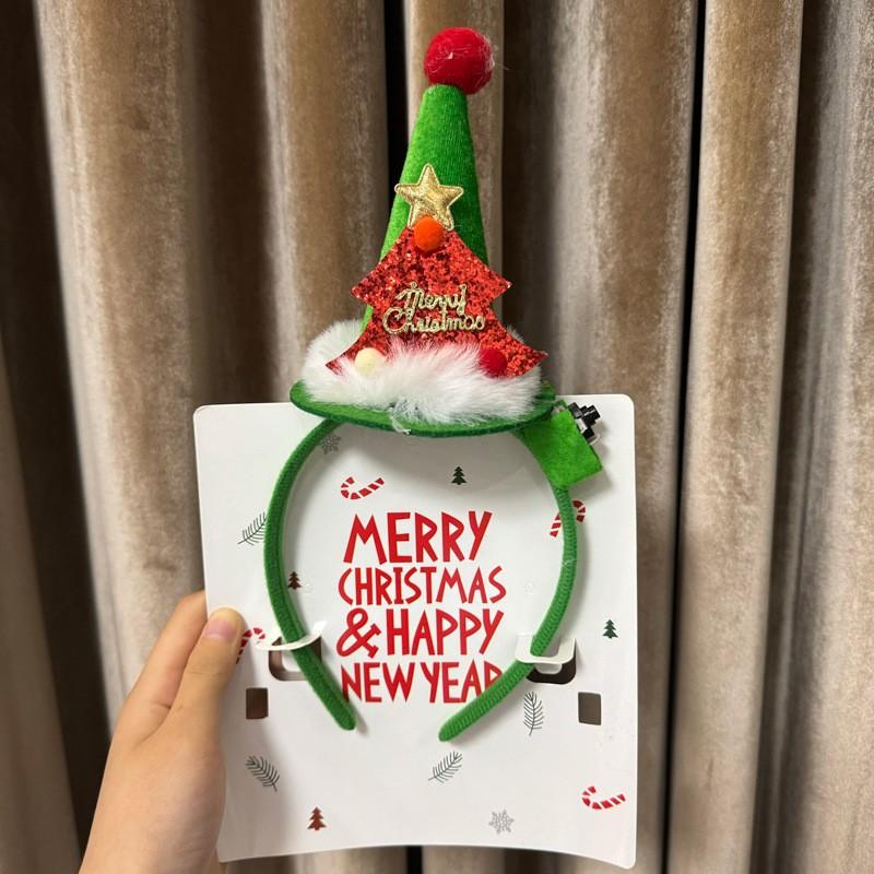 Christmas Hair Hoop Christmas Decoration 2025 Hairband Headband Glowing Hair Pins Christmas Gift for Girls Boys Navidad