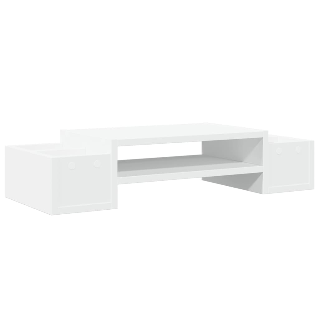 Monitor Stand with Storage Space White 70 X 27 X 15 Cm Particleboard