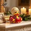 Colorful Rhinestone Duck Decorations Charming Novelty Ornament Musical Theme with Guitar Creative Music Inspired Figurines Decor Decorative