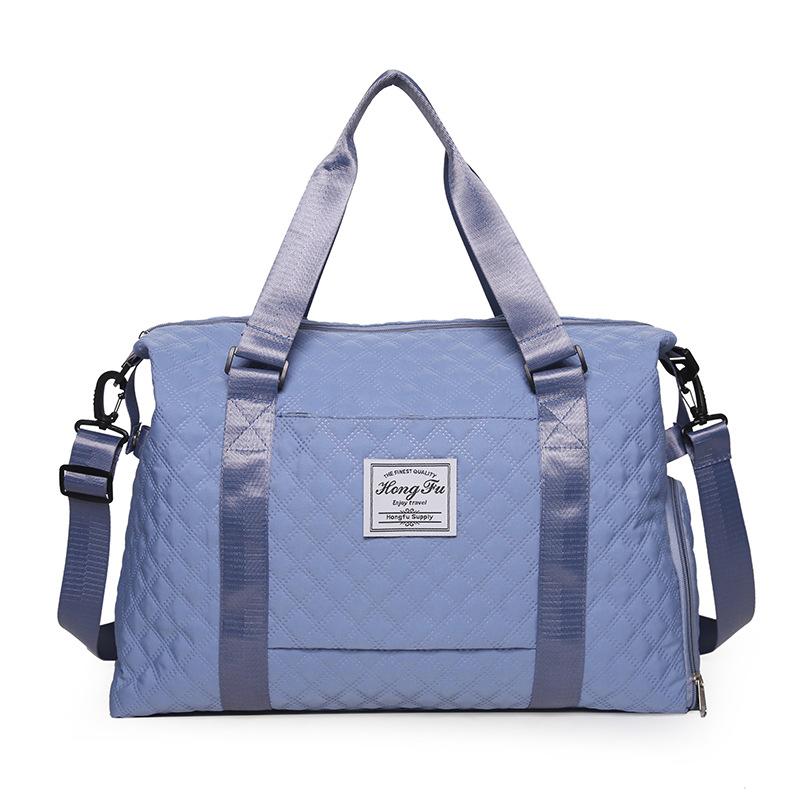 Einfarbige leichte Fitness-Tasche mit großem Fassungsvermögen, für Freizeitreisen, Nylon-Aufbewahrungstasche, Trocken- und Nassfach, Gepäcktasche für Geschäftsreisen