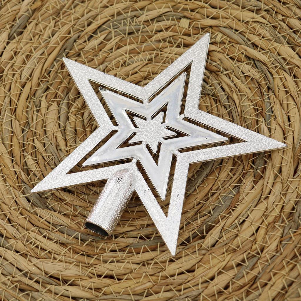 In Stock: Electroplated Five-Pointed Star Christmas Tree Topper Decoration