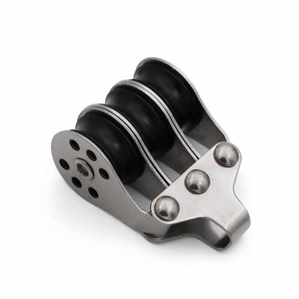 Triple Pulley Block Stainless Steel Hardware Compact for Boats, Sailors, Boaters