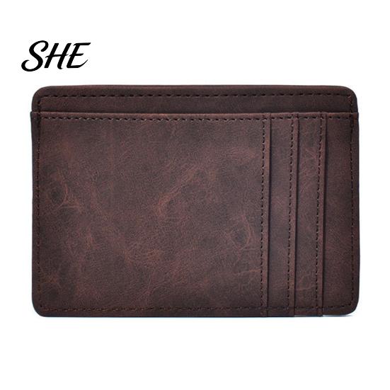 Slim Professional Card Case for Business Holder Men, Minimalist Credit with ID Window, Simple Solid Color Wallet Men Multiple Slots, Pocket Cards Bank