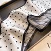 Spring and Summer Simple Black Polka Dot Mulberry Silk Double-layer Small Streamer Long Scarf Women's Fashion Versatile Silk Scarf