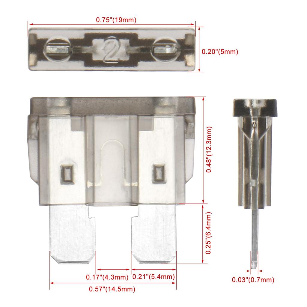 Heschen Siguranță Standard ATC-2 Auto Asortată Mașină Camion 2A Gri 25 buc
