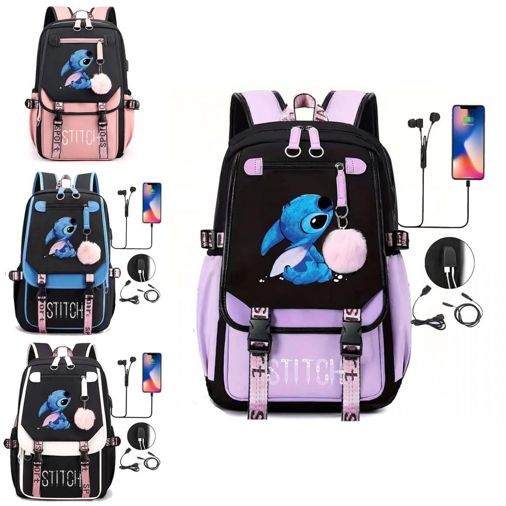 Fashionable Color Blocked Stitch Pattern Student Large Capacity Backpack For Travel And School Use