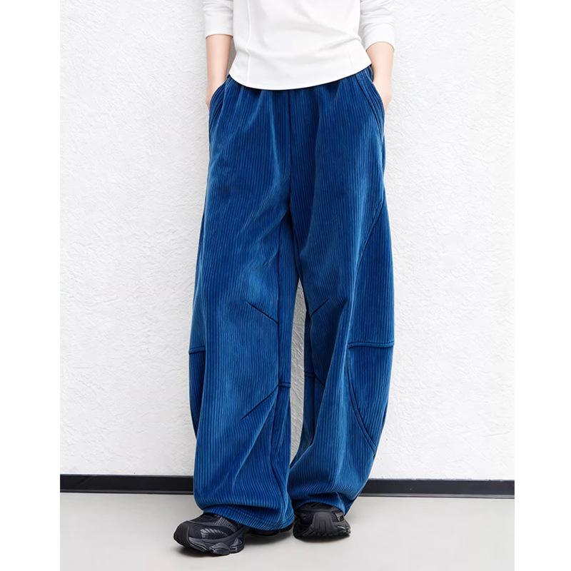 Women s Blue Corduroy Wide-Leg Scythe Pants, 2025 Style, Loose Fit, Plus Size, Best-Selling Casual Wear. Small синий