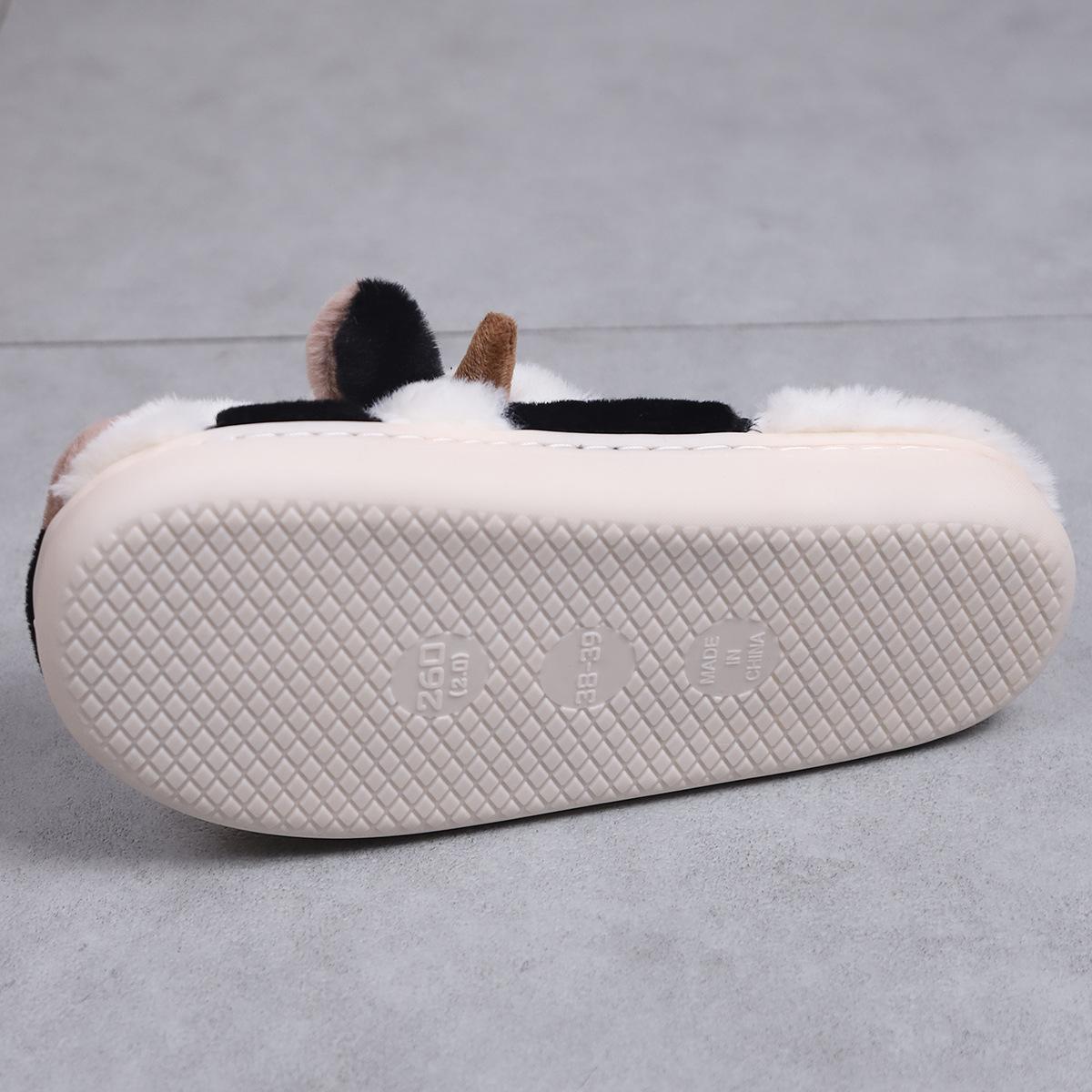 Goosecret Женские Зимние Милые Хлопковые Тапочки с Коровкой Мягкие Теплые Нескользящие — фото 7